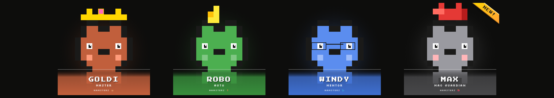 Bella's AI Dream Team Leaders — Goldi, Robo, Windy, Max